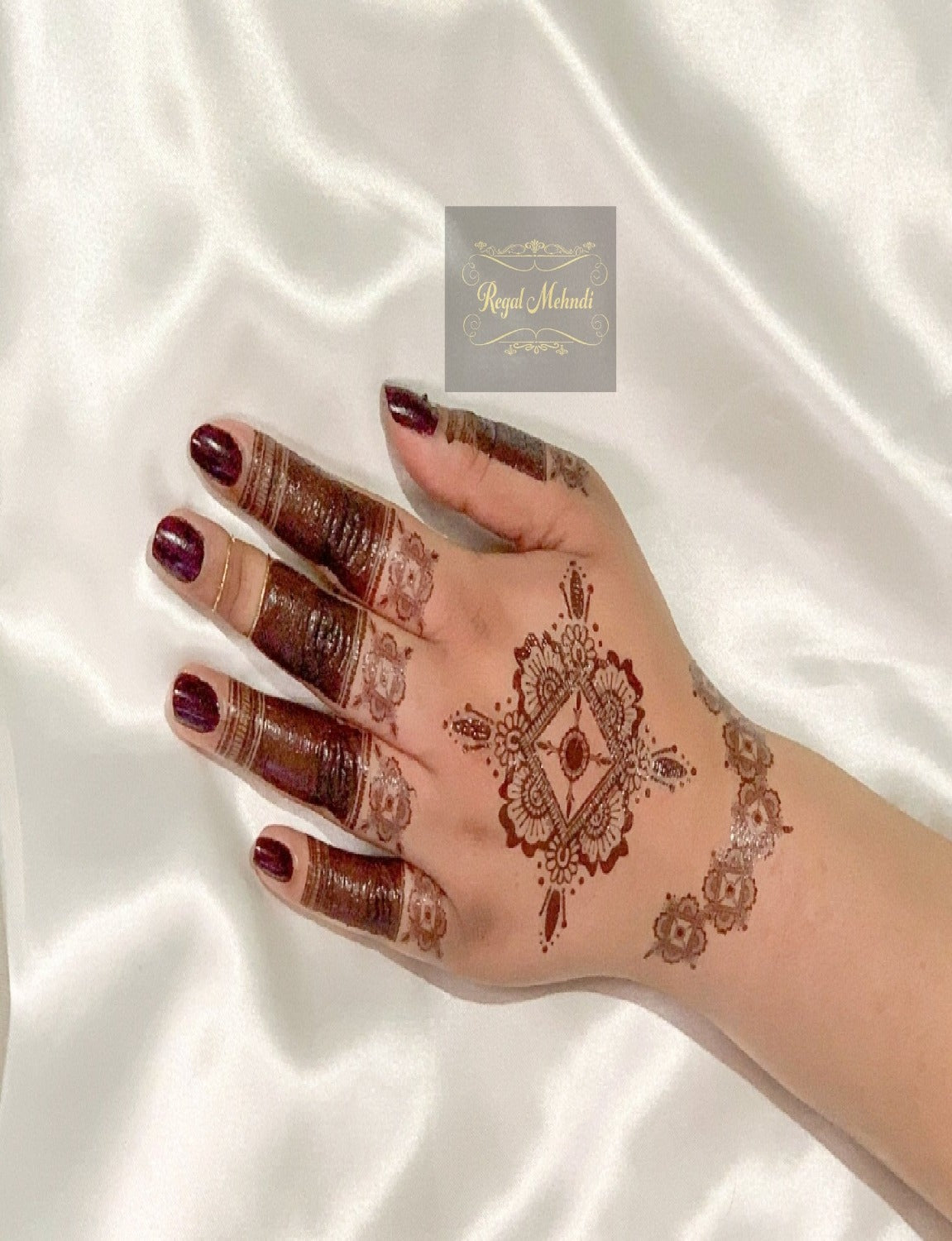 Instant Henna Temporary Tattoo | Brown Henna Hand Sticker | Zahra