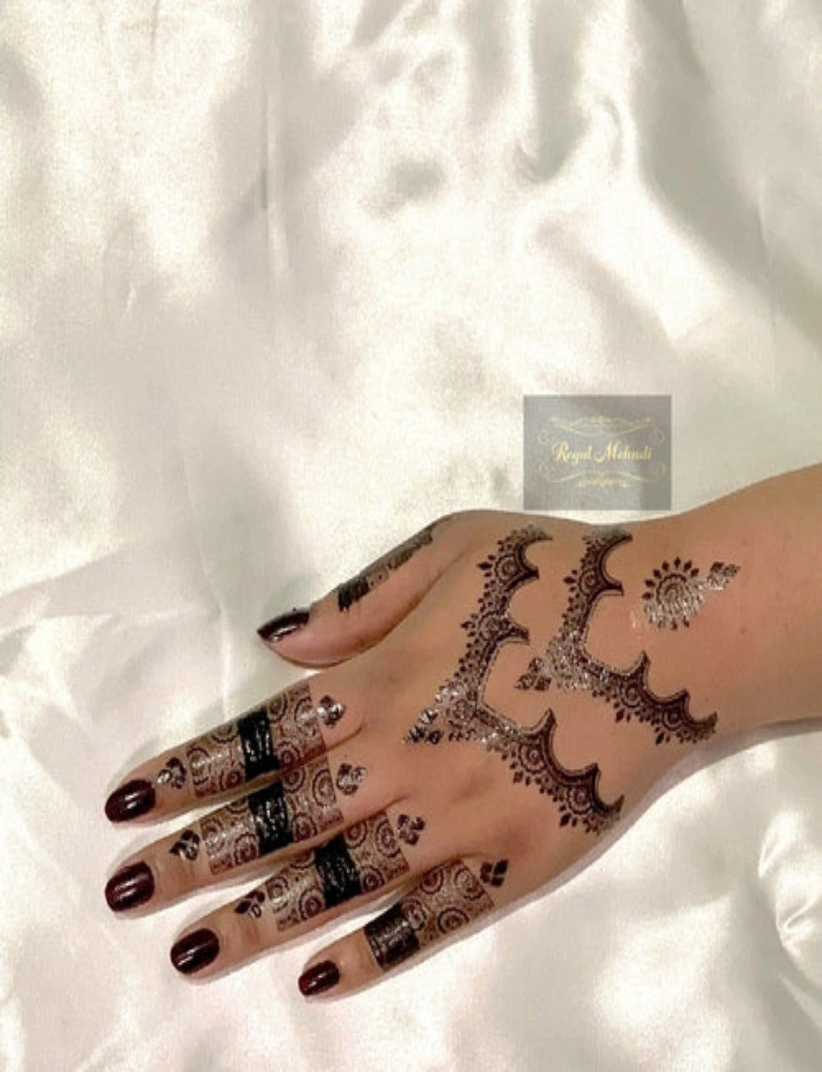 Instant Henna Temporary Tattoo | Black Henna Hand Sticker | Narin